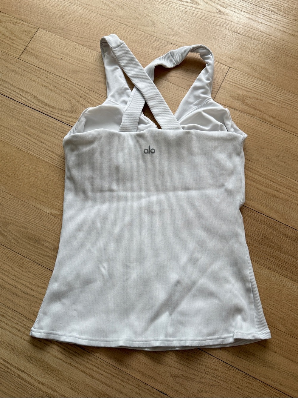 Alo White Crisscross Strap Women's Tank Top Medium - Picture 4 of 7